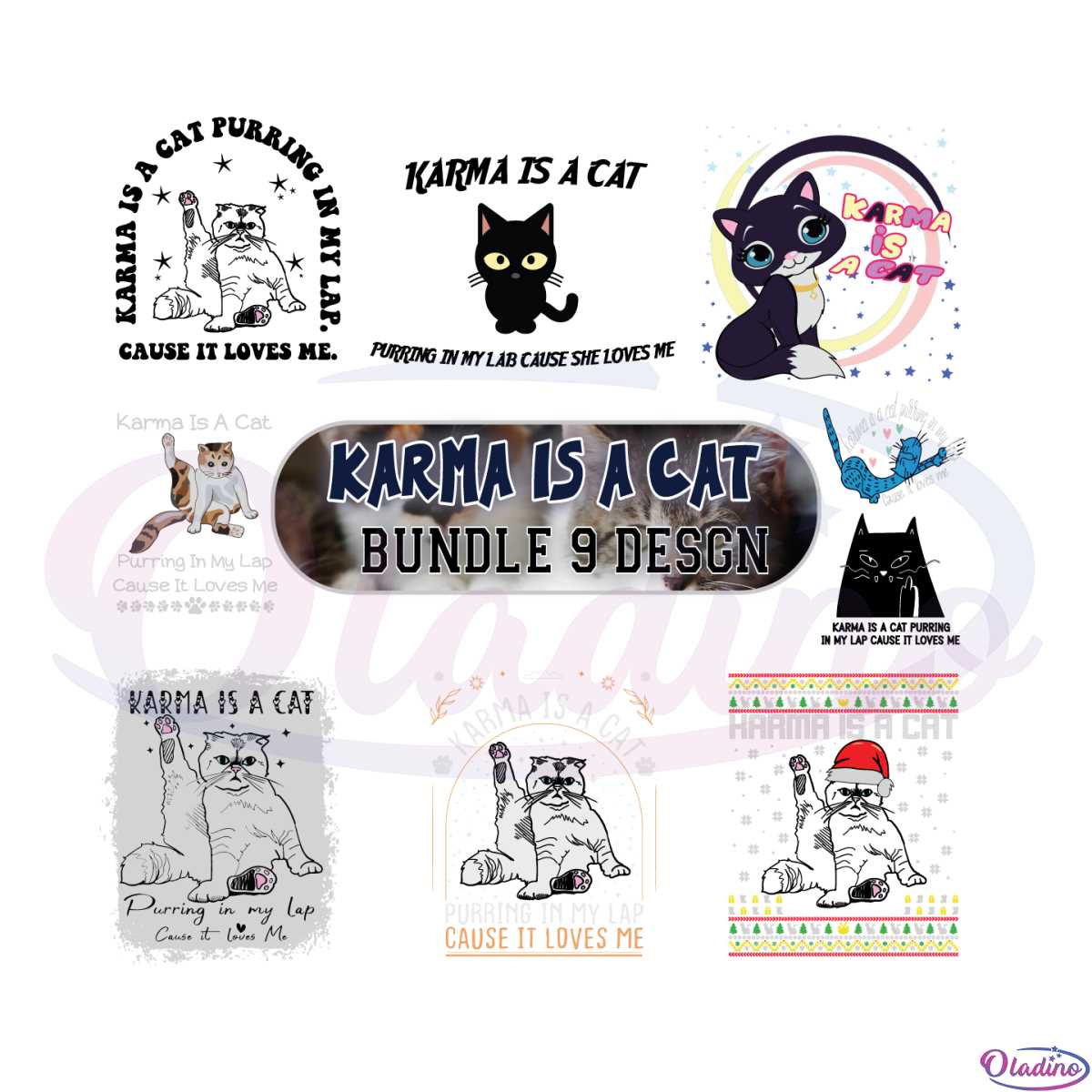 Karma Is A Cat Bundle SVG Best Graphic Designs Cutting Files