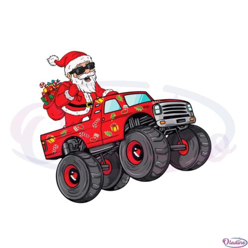 christmas-santa-claus-riding-monster-trucksvg-cutting-files