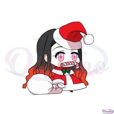 Merry Christmas From Nezuko Kamado Demon Slayer Svg