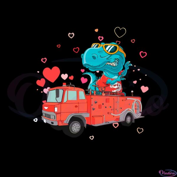 kids-dinosaur-fire-truck-valentines-day-svg-graphic-designs-files