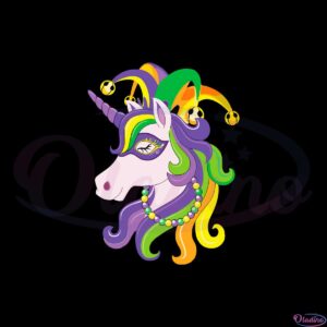 unicorn-with-jester-hat-mardi-gras-svg-graphic-designs-files