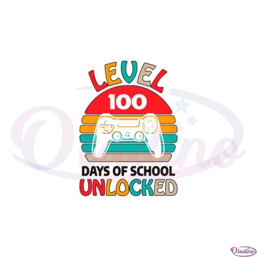 vintage-level-100-days-of-school-unlocked-svg-cutting-files