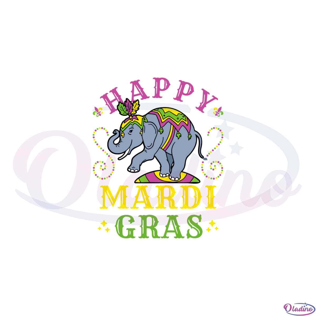 elephant mardi gras beads