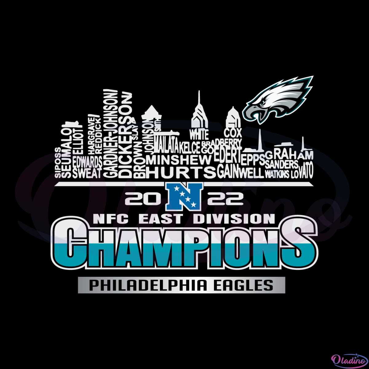 2022 Nfc East Division Champions Philadelphia Eagles Players Svg
