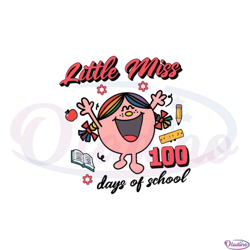 retro-little-miss-100-days-of-school-svg-graphic-designs-files