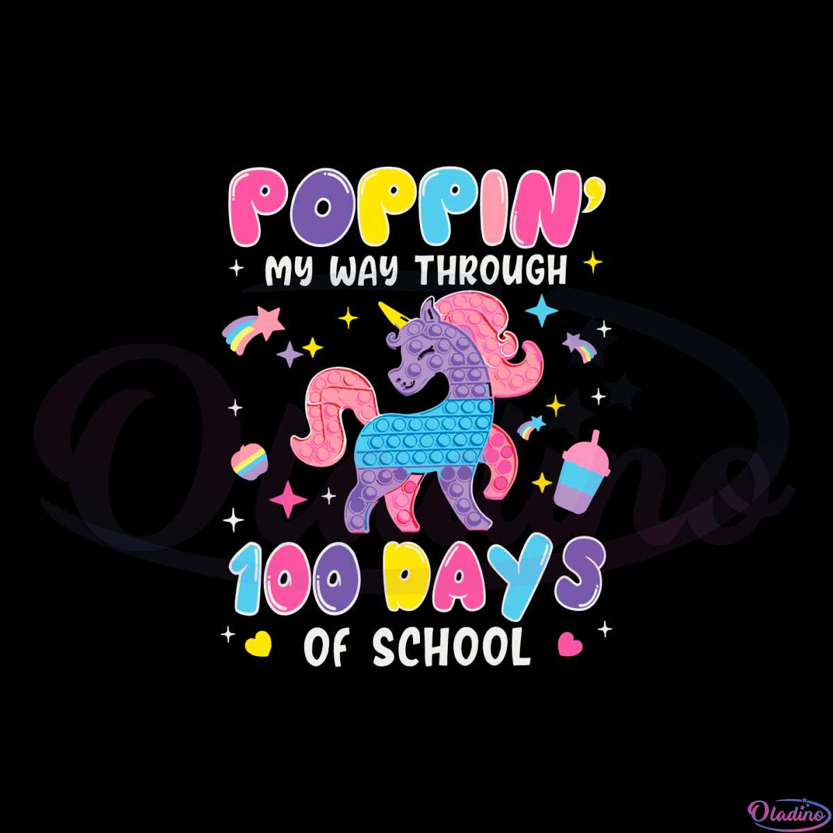 Poppin My Way Through 100 Days Of School Girl Svg