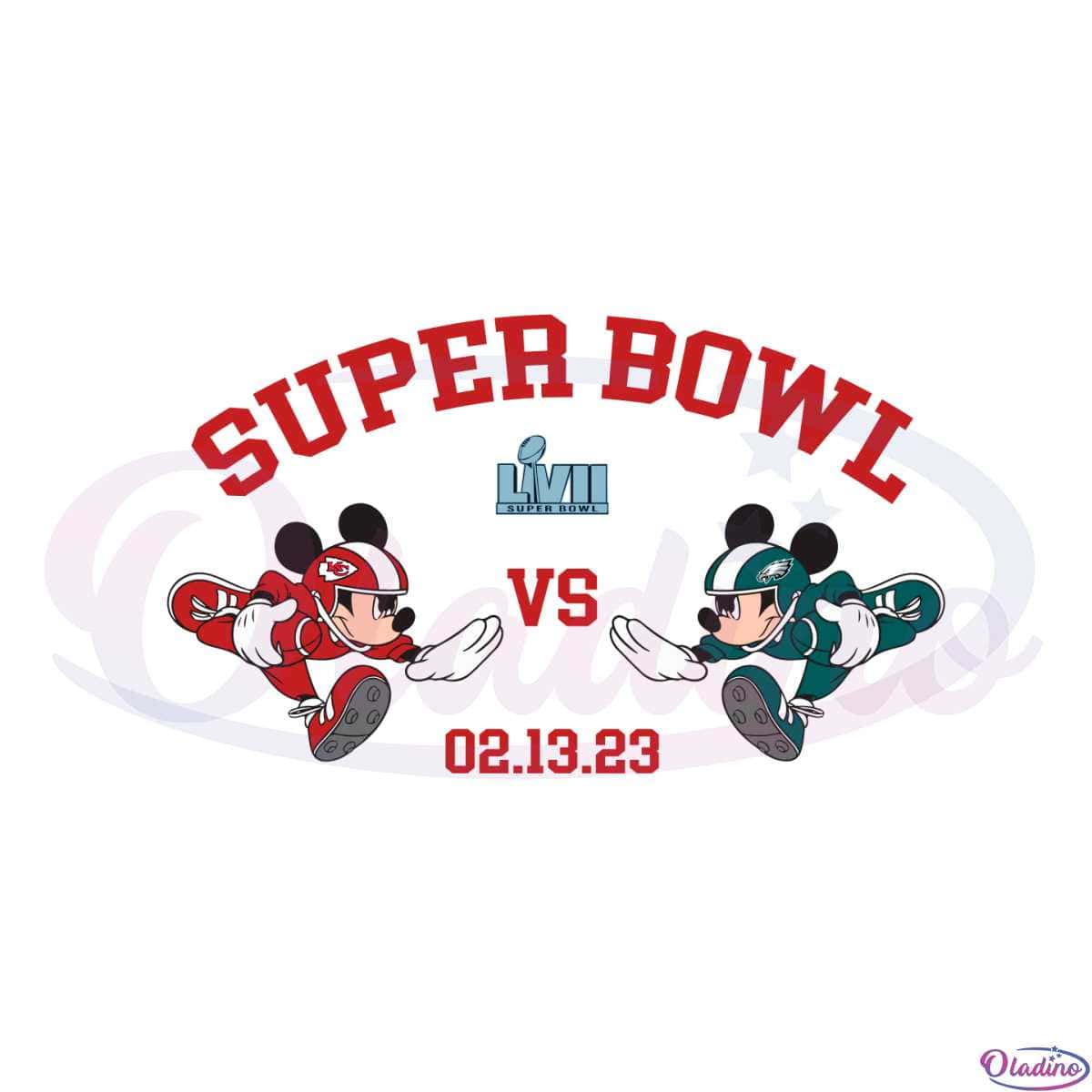 Mickey Mouse Philadelphia Eagles vs Kansas City Chiefs Super Bowl