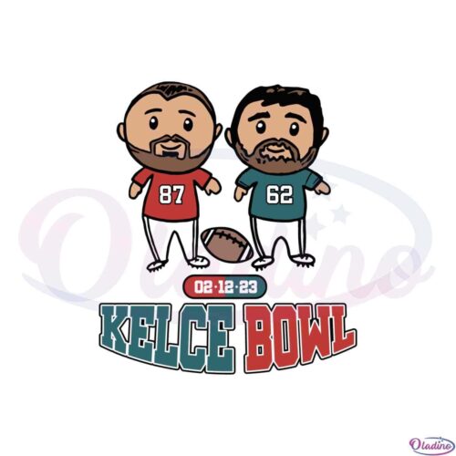 kelce-bowl-sport-kansas-city-super-bowl-lvii-cartoon-svg