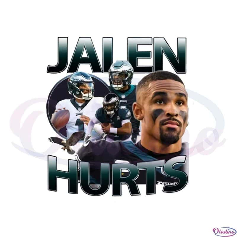 Jalen Hurts 1 Philadelphia Eagles player vintage football poster