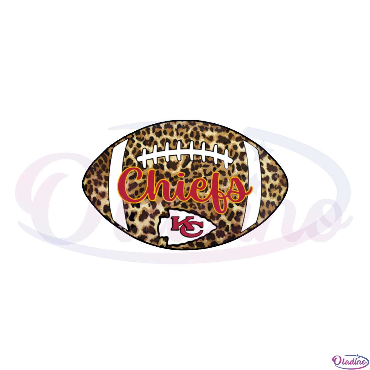 KC Chiefs Leopard Print Football Png For Cricut Sublimation Files