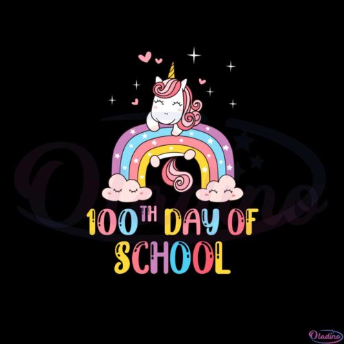 100-days-of-school-rainbow-unicorn-svg-graphic-designs-files