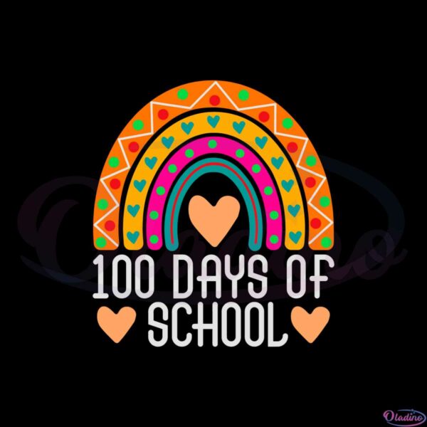100-days-of-school-rainbow-happy-100-day-of-school-svg