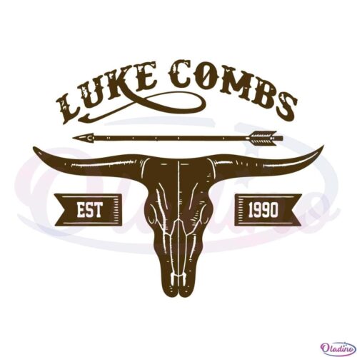 bull-skull-luke-combs-est-1990-luke-combs-tour-2023-svg