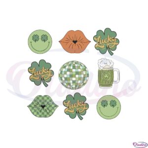 retro-st-patricks-smiley-clover-disco-st-patricks-smiley-svg