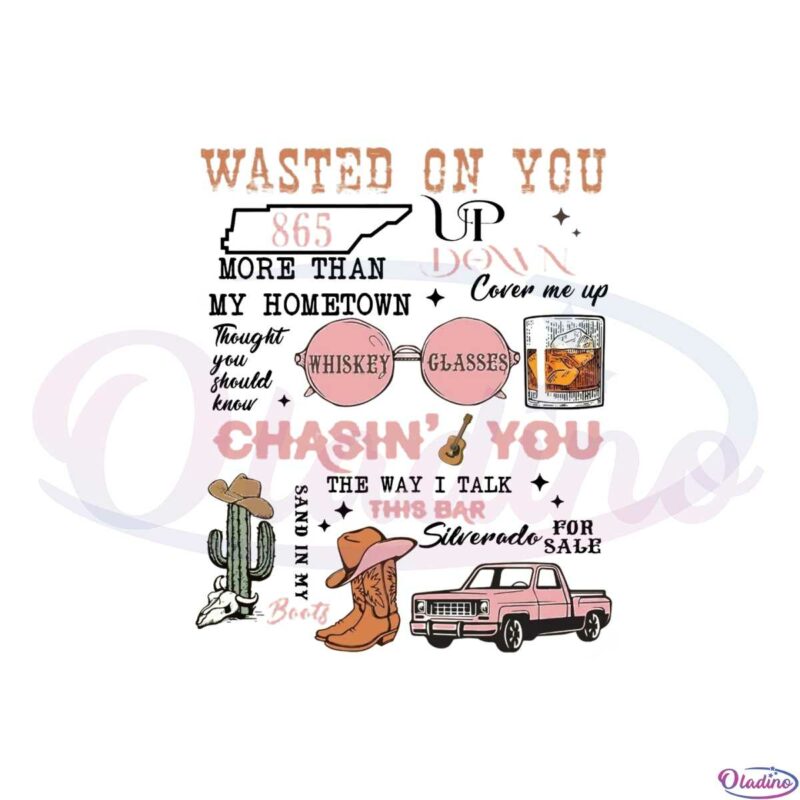 wallen-western-wasted-on-you-png-for-cricut-sublimation-files
