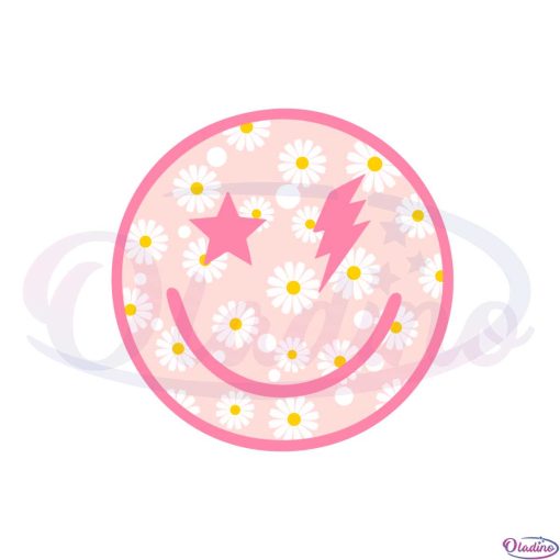 pink-daisy-smiley-face-svg-files-for-cricut-sublimation-files