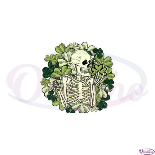 st-patricks-day-shamrock-skeleton-png