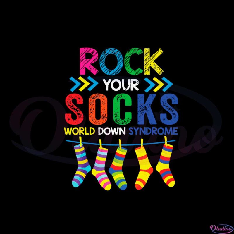 Vintage Rock Your Socks World Down Syndrome Day Svg