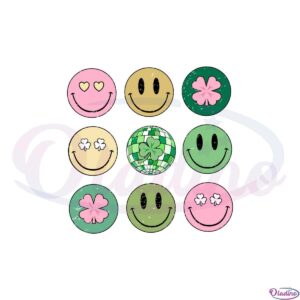 retro-st-patricks-smiley-face-shamrock-disco-ball-svg-cutting-files