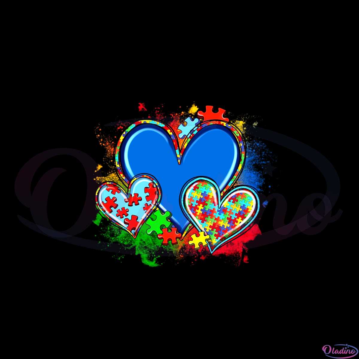 Autism Awareness Puzzle Heart Png Sublimation Designs