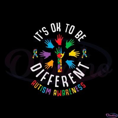 Its Ok To Be Different Puzzle Hand SVG Graphic Designs Files