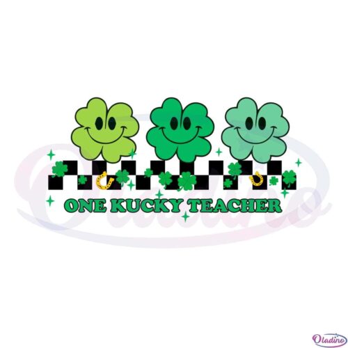 one-lucky-teacher-shamrock-st-patricks-day-retro-groovy-svg