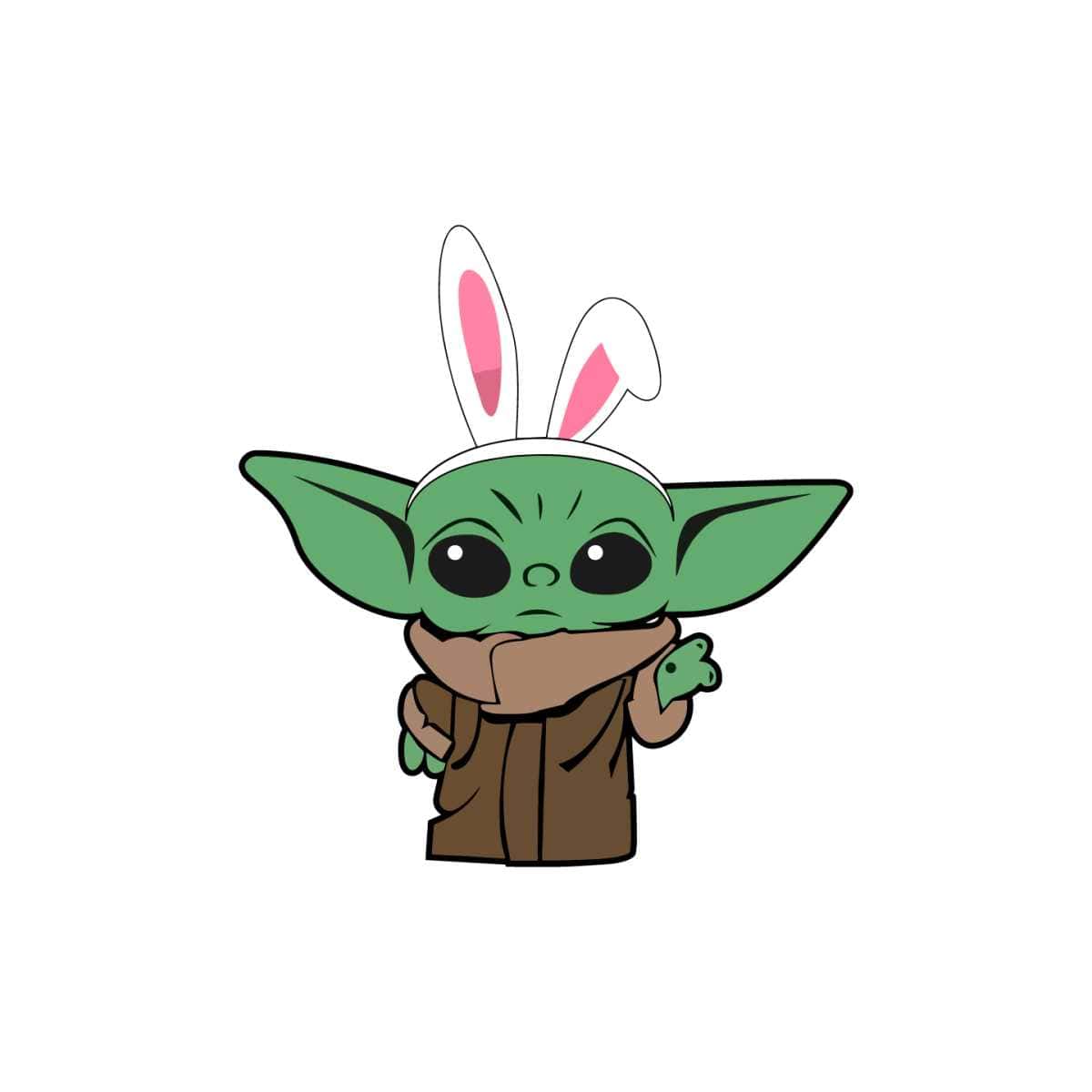 Cute Easter Baby Yoda Bunny Ear Svg Graphic Designs Files