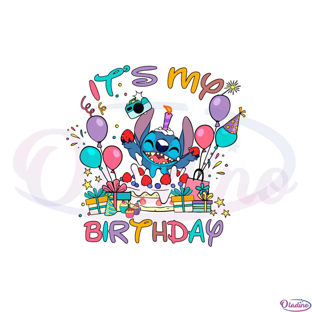 It's My Birthday Disney Stitch SVG Graphic Designs Files