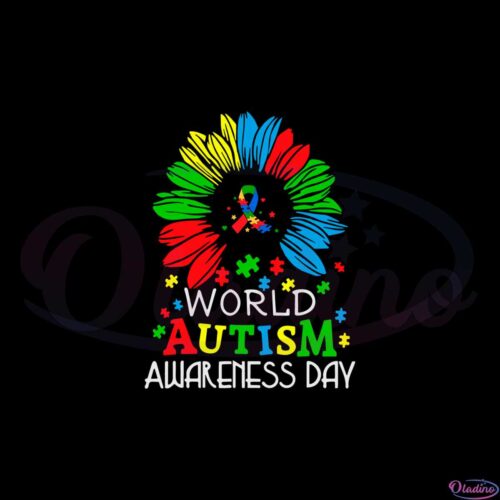 world-autism-awareness-day-autism-ribon-sunflower-svg