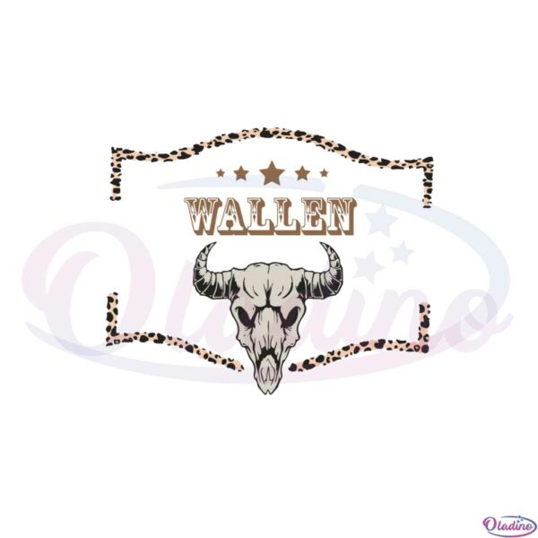 wallen-western-leopard-country-music-bullhead-svg-cutting-files