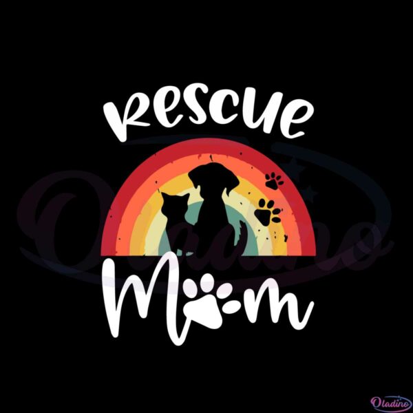 rescue-mom-dog-and-cat-rainbow-retro-mothers-day-svg
