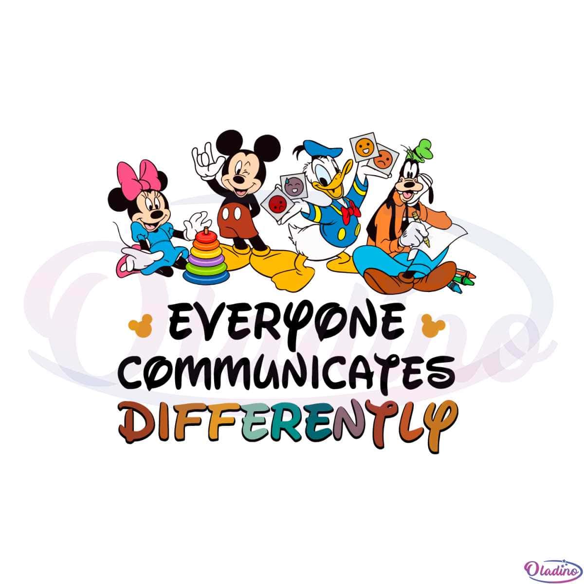 Disney Teacher Everyone Communicates Differently Autism Awareness Svg