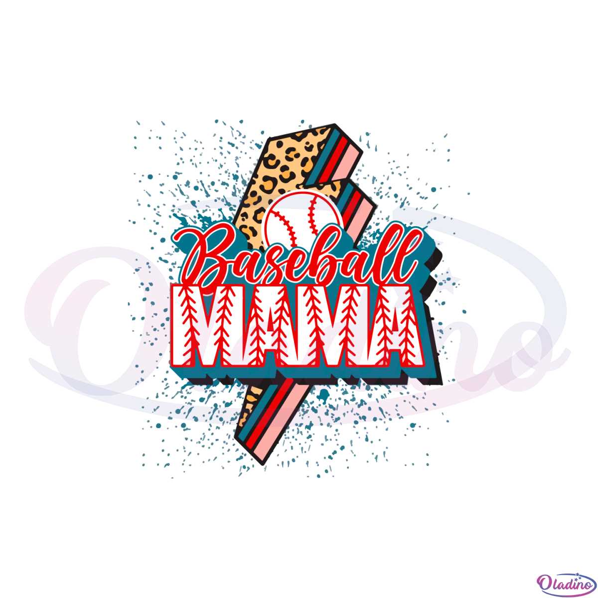 Retro Leopard Baseball Mom Happy Mothers Day SVG Cutting Files