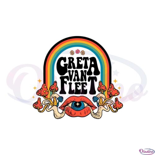 retro-groovy-greta-van-fleet-rainbow-dream-in-gold-tour-2023-svg