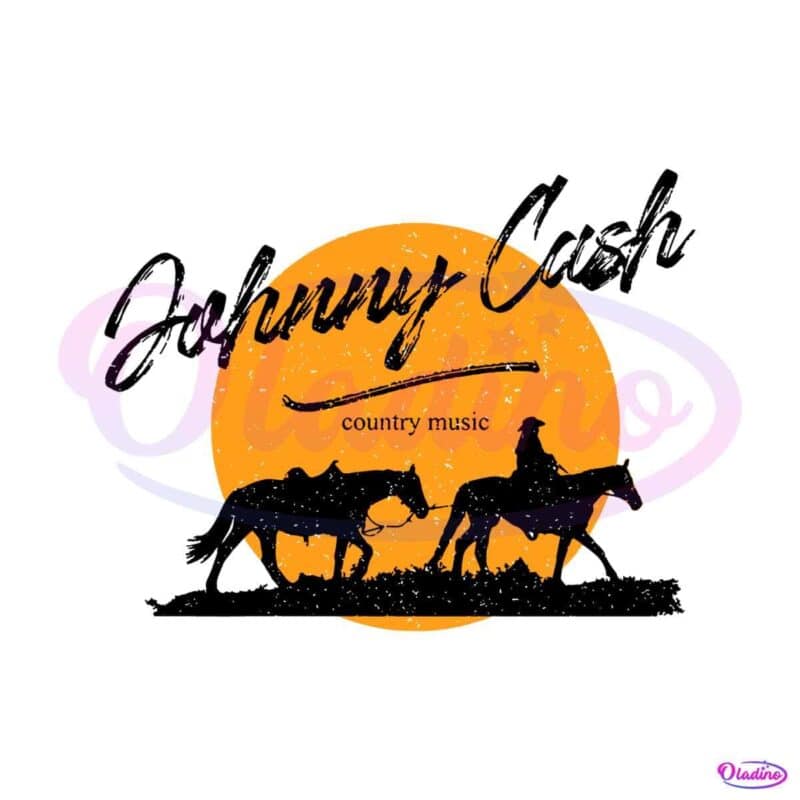 Retro Johnny Cash Country Music SVG Graphic Designs Files - Oladino