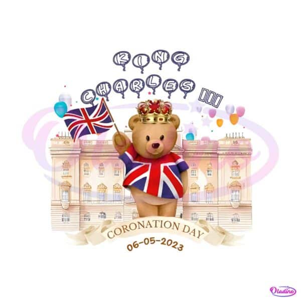 Union Jack Royal Palace Bear Coronation Celebration Png
