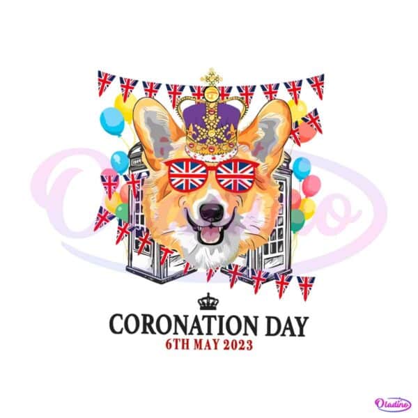 Funny Coronation Day 2023 Coronation King Charles III Corgi Dog Svg