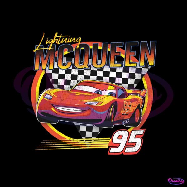 Vintage Retro Lightning McQueen PNG Sublimation Design