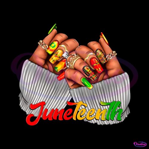 black-woman-juneteenth-nails-png-sublimation-design