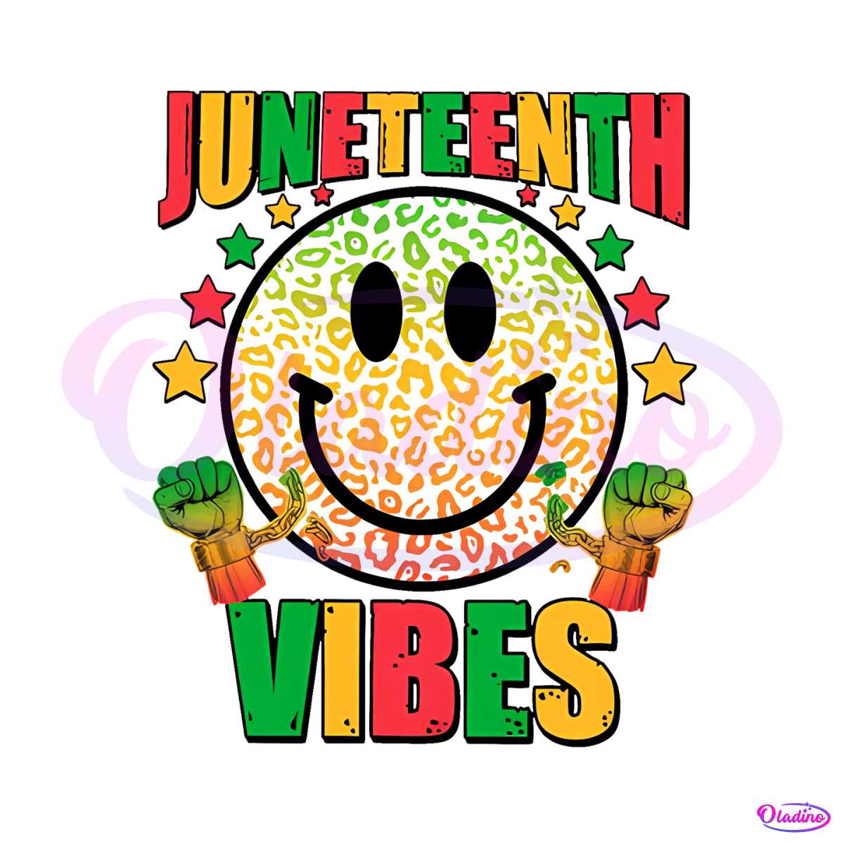 Juneteenth Vibes Retro Smile Face SVG Graphic Design Files