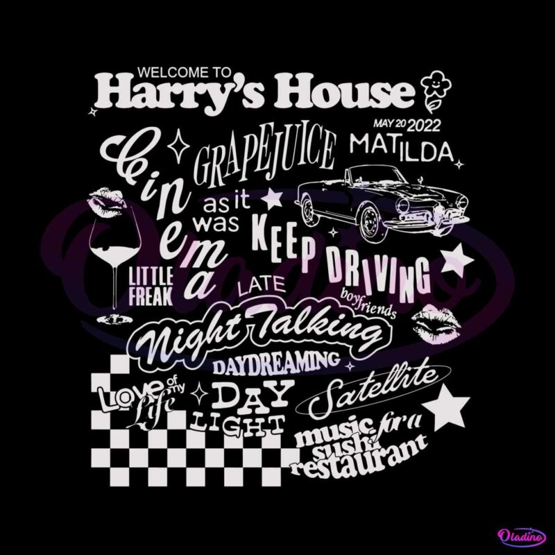 Harry Styles Harrys House Tracklist SVG Graphic Design Files