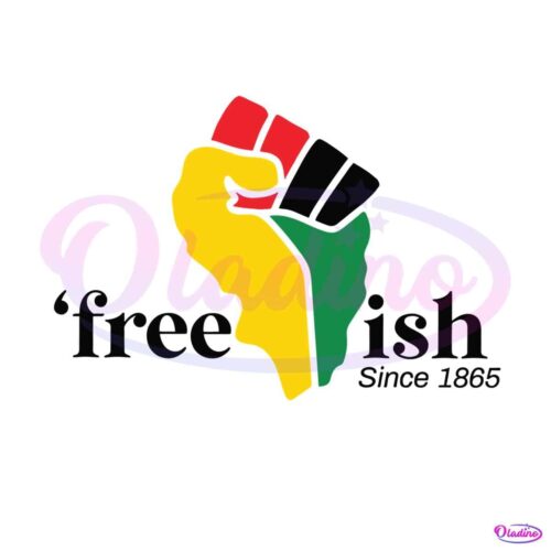 raise-hand-african-map-freeish-since-1865-juneteenth-svg