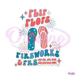 retro-usa-flip-flops-fireworks-and-freedom-svg-graphic-design-file