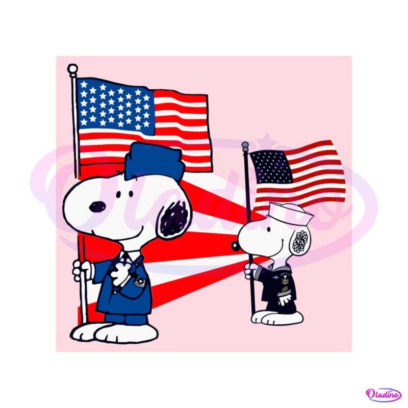 Military Snoopy American Flag SVG Snoopy 4th Of July SVG Cutting File