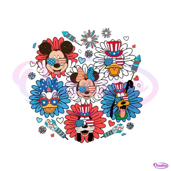 disney-4th-of-july-sunflower-mickey-and-friends-svg-cutting-digital-file