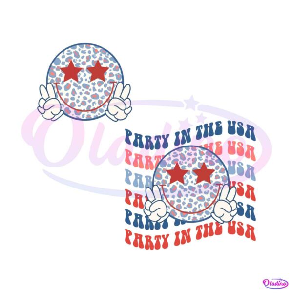 party-in-the-usa-retro-4th-of-july-happy-face-svg