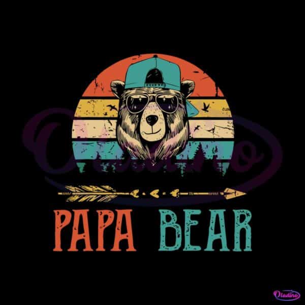 papa-bear-funny-vintage-sunset-fathers-day-svg-cutting-file