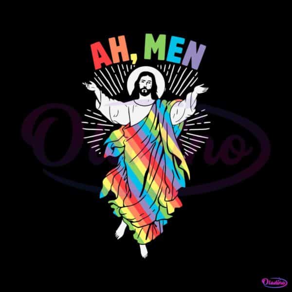 ah-men-rainbow-gay-jesus-christian-svg-graphic-design-files