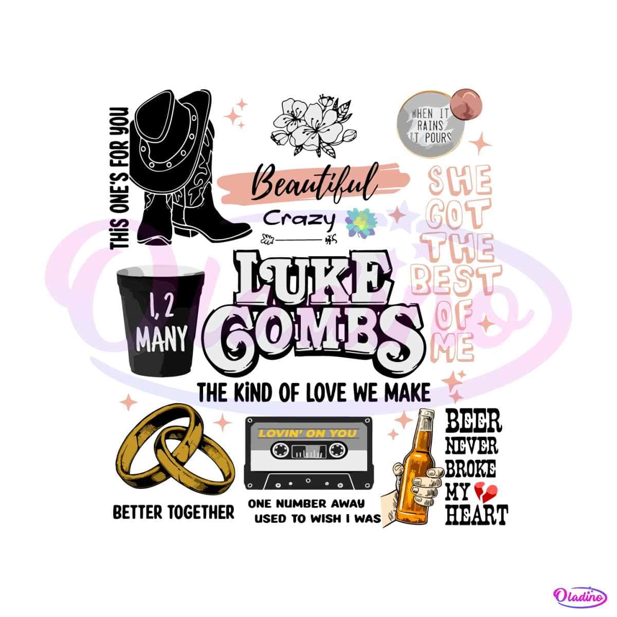 Luke Combs World Tour Combs Bullhead Svg Cutting Digital File