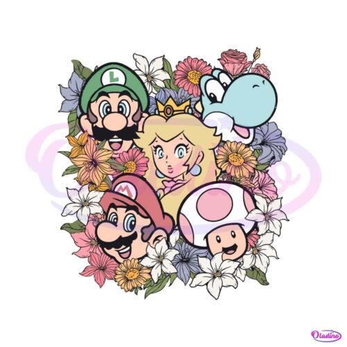 return-to-mario-floral-the-super-mario-svg-cutting-file